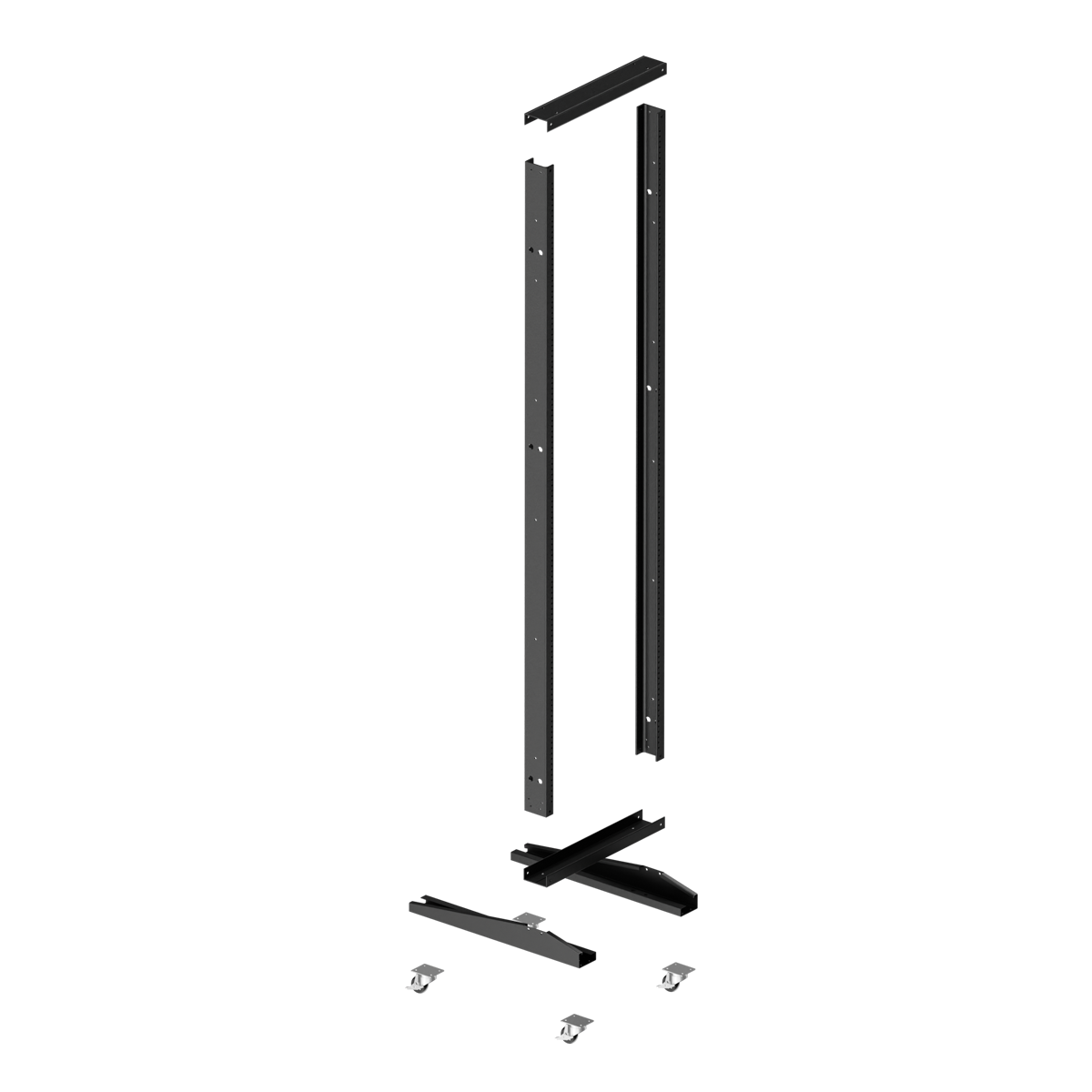19-дюймовая открытая напольная мобильная однорамная стойка 15U