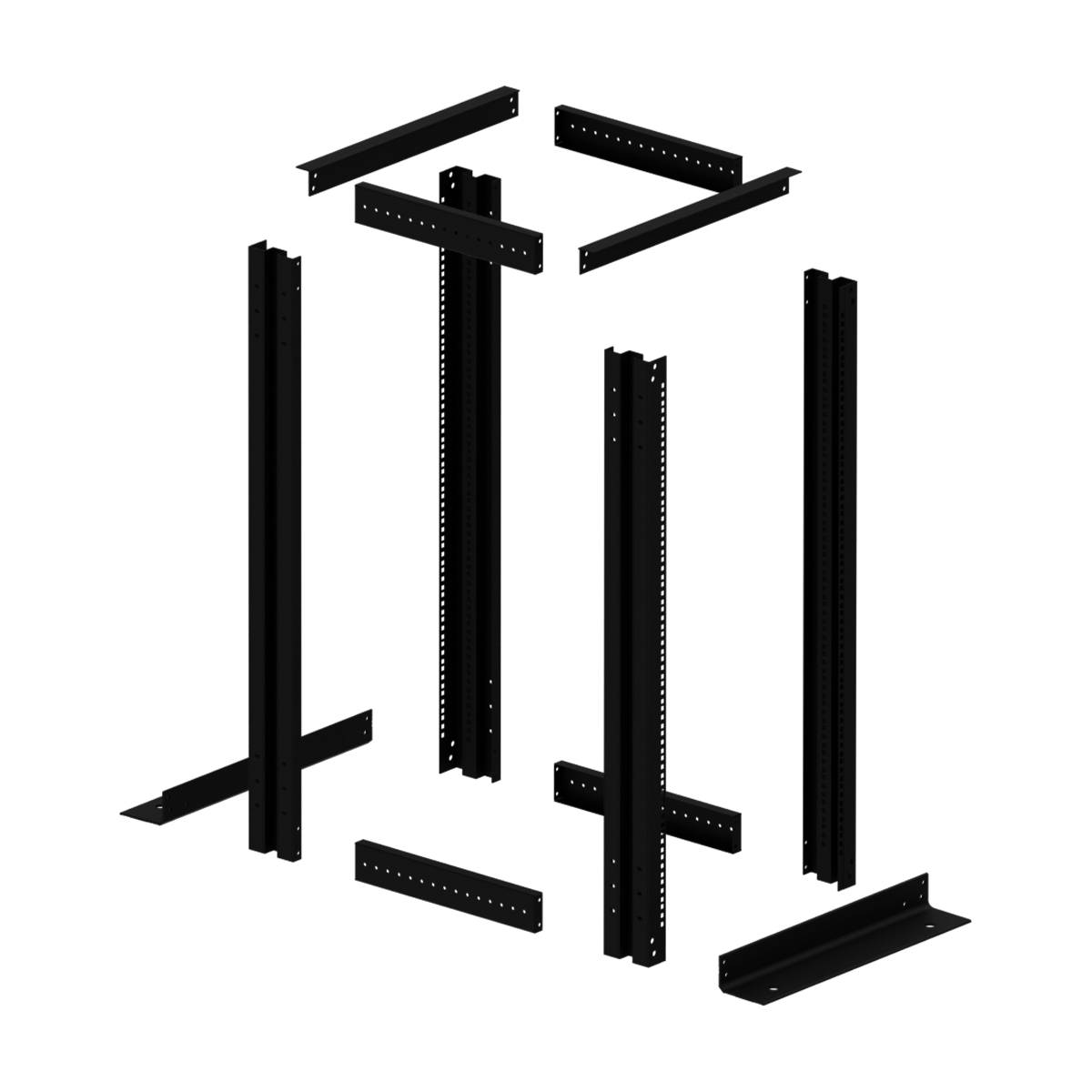 19-дюймовая открытая напольная двухрамная стойка 42U, 600 мм