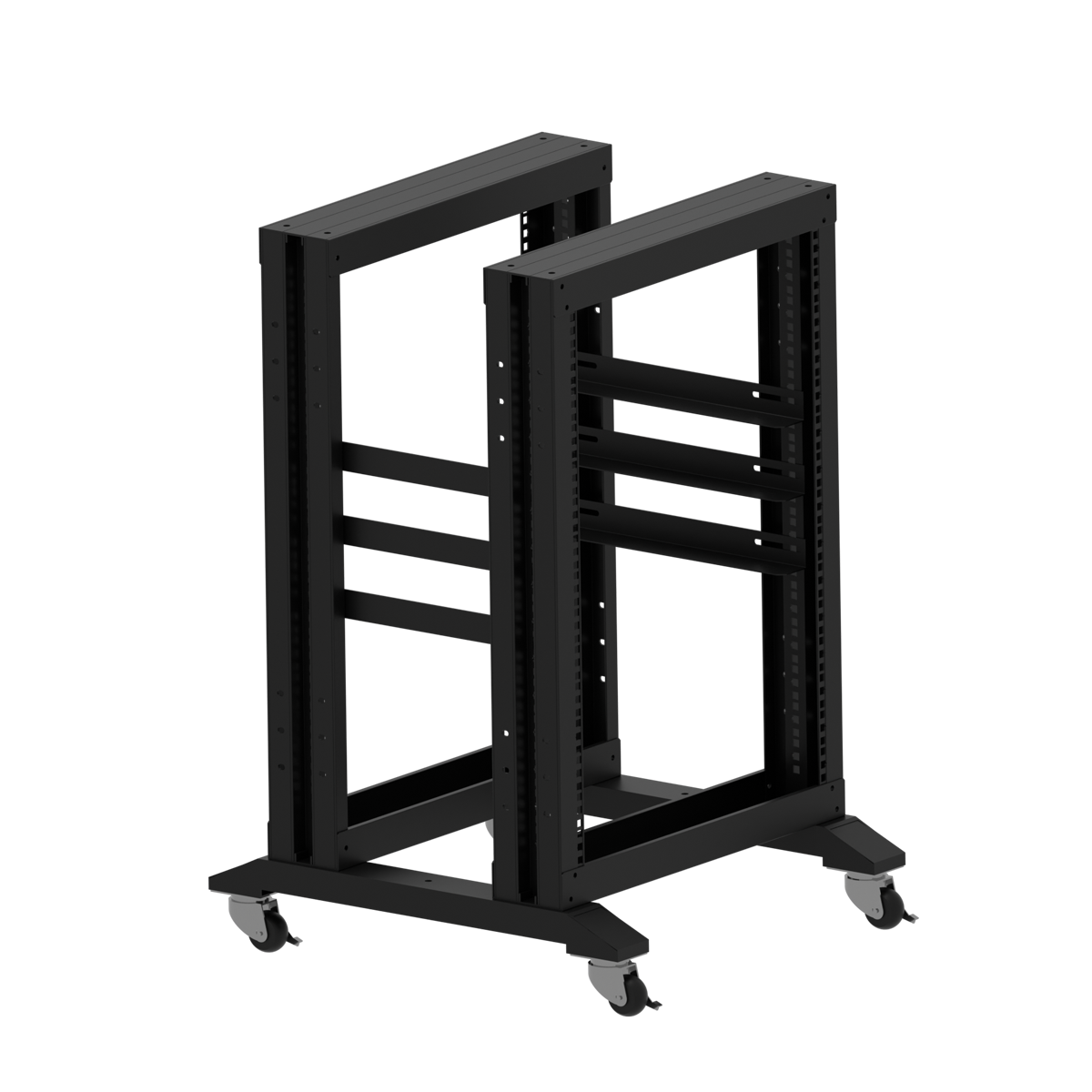 19-дюймовая открытая напольная мобильная двухрамная стойка 15U, 436 мм