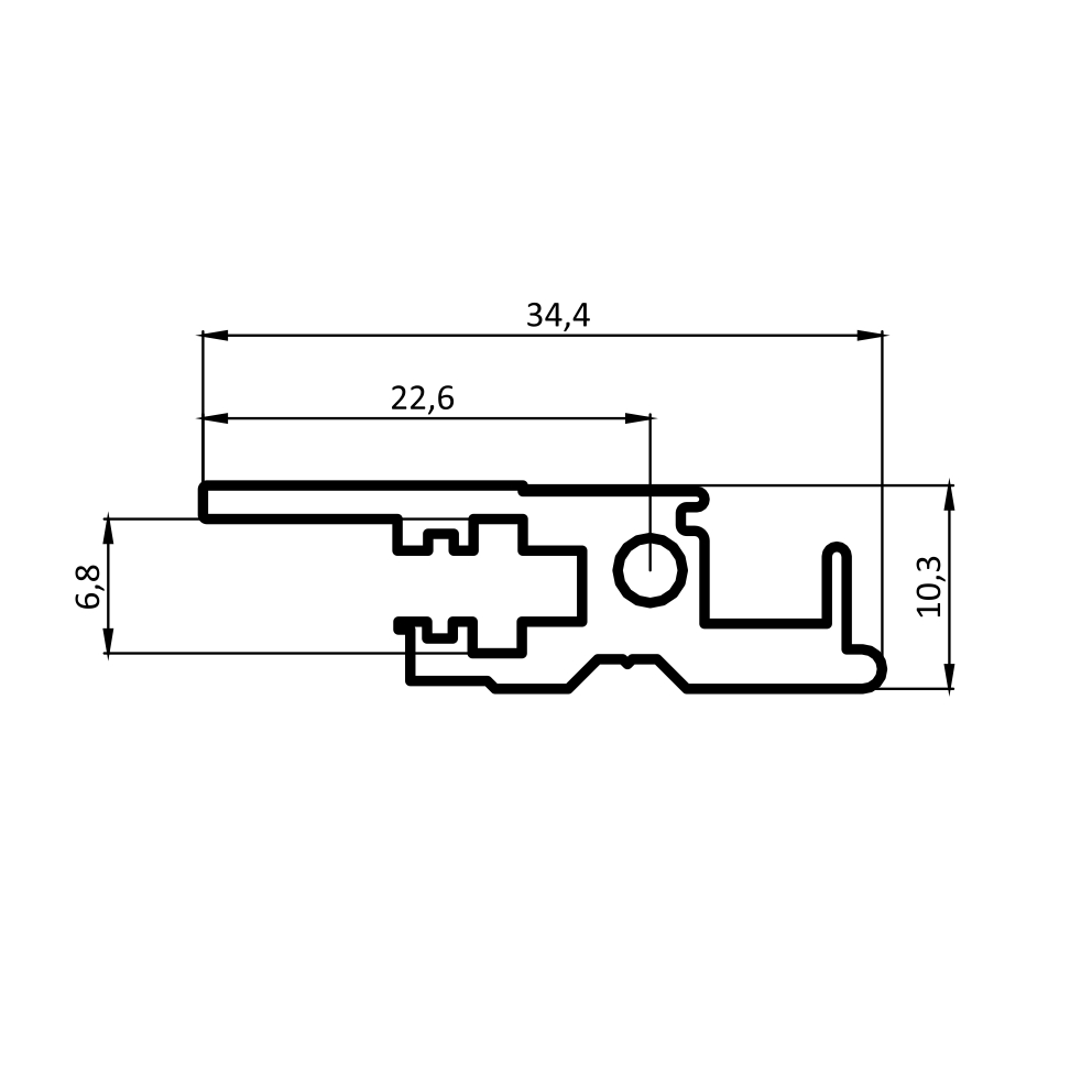 Горизонтальный профиль передний QL-A3-21HP