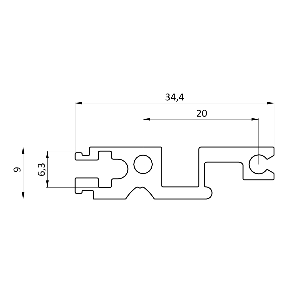 Горизонтальный профиль задний HL-A6-84HP