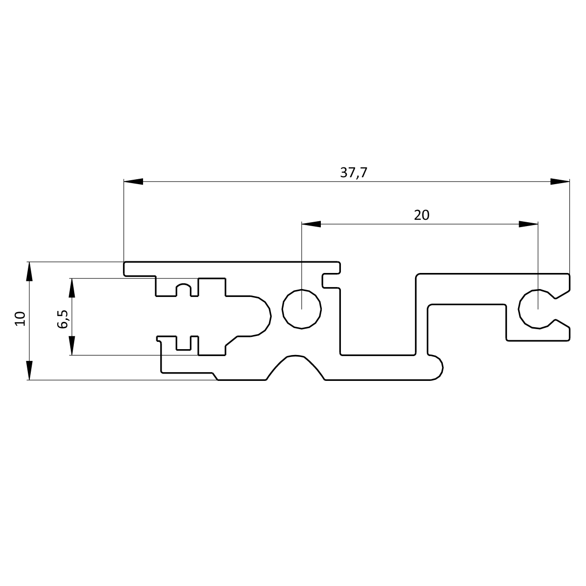 Горизонтальный профиль передний QL-A6-60HP