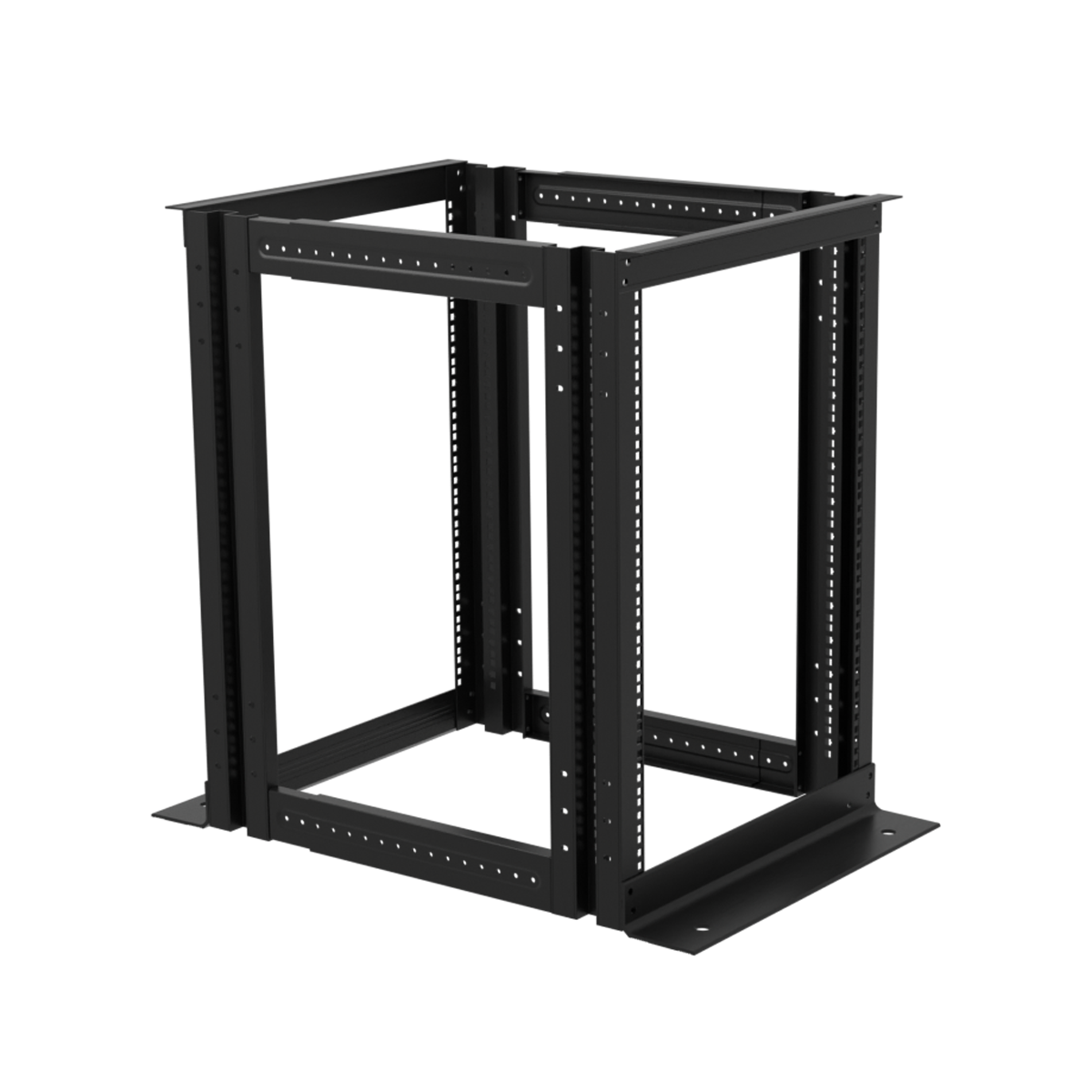 19-дюймовая открытая напольная двухрамная регулируемая стойка 15U, 558-866 мм