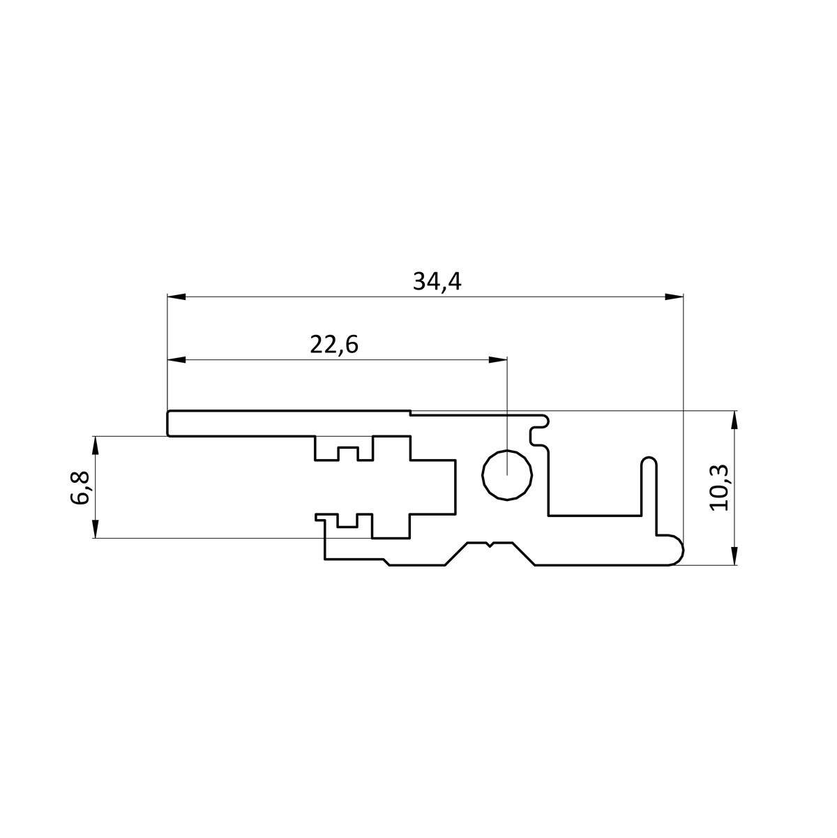 Горизонтальный профиль передний QL-A3-84HP