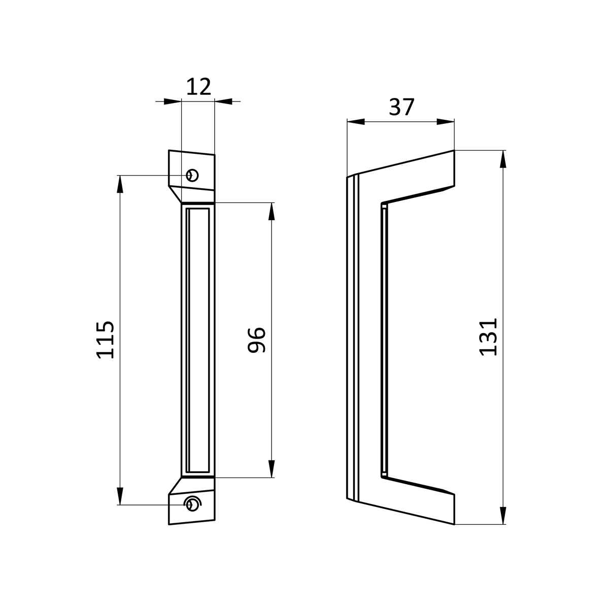 Ручка корпуса 115 мм алюминиевая